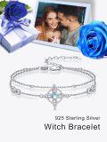 wholesale 925 Sterling Silver Infinity Starfish Anklet with Moonstone and Cubic Zirconia for Women-0-5