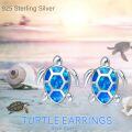 wholesale 925 Sterling Silver Blue Opal Sea Turtle Stud Earrings Hawaiian Beach s for Women Girlfriend-0-1