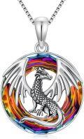 wholesale TOUPOP Dragon Necklace Sterling Silver Dragon Pendant Necklace With Crystal Jewelry Birthday Christmas Gifts For Women Her Wife Mom -0-0