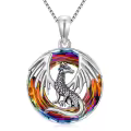 TOUPOP Sterling Silver Crystal Dragon Pendant Necklace Gift for Women-0-0