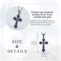 wholesale 925 Sterling Silver Purple Enamel Celtic Cross Pendant Necklace Religious  for Women Girls-0-5