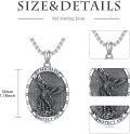 wholesale 925 Sterling Silver Saint Michael Pendant with Cubic Zirconia and Chain for Men-0-4