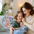 wholesale 925 Sterling Silver Rainbow Crystal Mother Daughter Pendant Necklaces I love you forever Gifts for Mom Grandmother-0-1