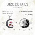 wholesale 925 Sterling Silver Red Enamel Mushroom Moon Pendant Necklace for Women-0-3