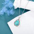 wholesale 925 Sterling Silver Teardrop Turquoise Pendant Necklace - Vintage Boho Style-0-3