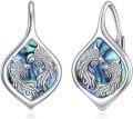 wholesale 925 Sterling Silver Phoenix & Abalone Shell Zodiac Constellation Drop Earrings for Women - 12 Astrology Horoscope  Ideas-0-0