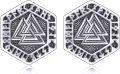wholesale 925 Sterling Silver Norse Vegvisir Viking Stud Earrings - Nordic Pagan s for Women Men-0-0