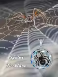 TOUPOP 925 Sterling Silver Spider Pendant Necklace For Women-0-4