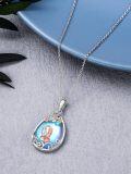 wholesale 925 Sterling Silver Teardrop Moonstone Family Pendant Necklaces for Women Girls Mothers Day Gift-0-4