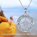 wholesale 925 Sterling Silver Compass Pendant with Celtic Knots and Triquetra Design - Norse Viking Style Necklaces for Men & Women-0-1