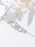wholesale 925 Sterling Silver Infinity Heart Charm Bracelet with Cubic Zirconia Gifts for Women-0-2