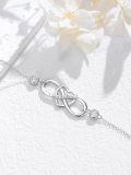 wholesale 925 Sterling Silver Infinity Heart Charm Bracelet with Cubic Zirconia Gifts for Women-0-2