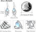 wholesale 925 Sterling Silver Moonstone Celtic Knot Snake Square Violin Drop Dangle Earrings-0-4