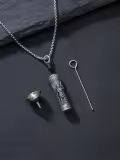 TOUPOP 925 Silver Stone Saint Urn Cremation Ashes Memorial Necklace-0-2