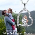 wholesale 925 Sterling Silver Heart Pendant - Father Daughter Love Forever Necklace Gift for Mom-0-5