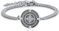 wholesale Sterling Silver Compass Bracelet with Oxidation Craftsmanship – Inspirational Nautical Jewelry for Men & Women-0-0