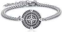 wholesale Sterling Silver Compass Bracelet with Oxidation Craftsmanship – Inspirational Nautical Jewelry for Men & Women-Celtic Compass-Width 20mm