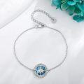 wholesale 925 Sterling Silver Compass Charm Bracelet with Abalone Shell and CZ Stones for Women Girls-0-2