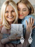 wholesale 925 Sterling Silver Heart Birthstone Celtic Knot Dangle Leverback Earrings-0-17