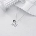 wholesale 925 Sterling Silver Dachshund Dog Love Charm Necklace for Women Girls Pet Lover -0-3