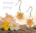 wholesale 925 Sterling Silver Orange & Yellow Marble Stone Plumeria Flower Drop Earrings for Women s-0-4