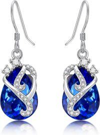 wholesale 925 Sterling Silver Birthstone Drop Dangle Earrings for Women Gifts-09 Sep