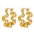 wholesale Gold 925 Sterling Silver Twist Double Hoop Charm Earrings for Women -0-0