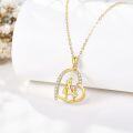 wholesale 14K Gold Heart Pendant with Mother and Child Design - Chain Necklaces for Women Girls Mothers Day Gifts-0-3