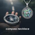 wholesale 925 Sterling Silver Abalone Shell Compass Pendant Necklace - Graduation Gifts for Her 2023-0-5