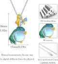 wholesale 925 Sterling Silver Blue Moonstone Mermaid Pendant Necklaces for Women Ocean Beach s-0-4