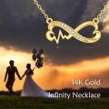 wholesale 14K Gold Cubic Zirconia Heart Infinity Pendant Necklace for Women-0-3