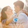 wholesale TOUPOP March Birthstone Necklace For Women Aquamarine Necklace Pendant 926 Sterling Silver Infinity Love Moon Jewelry Birthday Christmas Gifts For Women Mom Wife Girlfriend -0-2