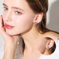 wholesale 925 Sterling Silver Multi-Color Crystal Flower Petal Stud Earrings-0-3