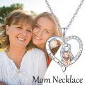 wholesale 925 Sterling Silver Opal Mother Necklace - Adjustable, Hypoallergenic Gift for Mom, Women, Mother's Day-0-1