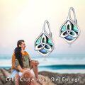 wholesale 925 Sterling Silver Abalone Shell Celtic Trinity Knot Leverback Earrings Triquetra Tree of Life s for Women Girls-0-5