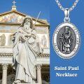 wholesale Sterling Silver Saint Medal Oval Necklace for Men Women Religious Jewelry-0-53