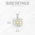 wholesale 925 Sterling Silver Star of David Pendant Necklace with Interwoven Hearts and Chain Gift for Women Girls-0-1