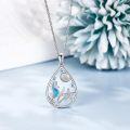 wholesale 925 Sterling Silver Blue Opal Sea Life Pendant Necklace with Seashell and Starfish Charm-0-3