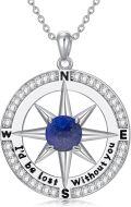 wholesale Sterling Silver Compass Necklace I d Be Lost Without You Love Gift for Wife Girlfriend Her Anniversary Birthday-0-0
