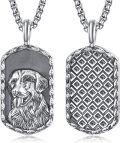 wholesale 925 Sterling Silver Dog Head & Paw Print Memorial Pendant on 24 Rolo Chain-0-0