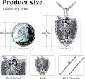 wholesale 925 Sterling Silver Archangel Michael Shield Pendant Necklace for Men Women Catholic s-0-1