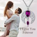 wholesale 925 Sterling Silver Blue Crystal Moon Pendant Necklace Wholesale With Celtic Knot Design-0-5