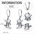 wholesale 925 Sterling Silver Platinum-Plated Cowgirl Boot & Hat Earrings with Abalone Shell - Western Bohemian Style Hypoallergenic Jewelry Gift for Women-0-4