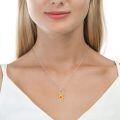 wholesale 925 Sterling Silver Amber Stone Sun & Moon Pendant Necklace for Women Celestial -0-4
