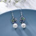 wholesale 925 Sterling Silver Metal Freshwater Pearl Summer Beach Earrings with Palm Trees and Seagulls Design-0-4
