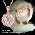 wholesale 14K Rose Gold Diamond Flower Knot Butterfly Pendant Necklace for Women-0-4