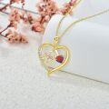 wholesale 925 Sterling Silver Gemstone Heart Stethoscope Pendant Necklace for Women-0-1