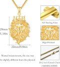 wholesale 925 Sterling Silver King Lion Head Pendant Necklaces for Men & Women - Vintage Style Chain and Crown Design Jewellery Gifts-0-5