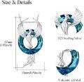 wholesale 925 Sterling Silver Blue Crystal Phoenix Pendant Necklaces for Women Girls Gifts Jewelry Accessories-0-3