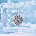 wholesale 925 Sterling Silver Aztec Symbol Pendant with Hand and Animal Motifs Necklace for Men-0-1